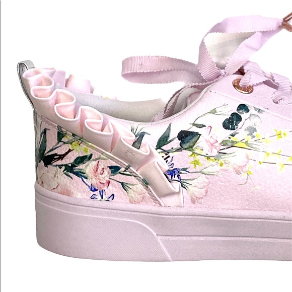 Ted Baker Astrina Floral Leather Ruffle Sneaker - Picture 5 of 6